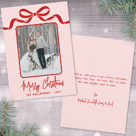 Hand Drawn Pink Red Whimsical Christmas シーズンカード