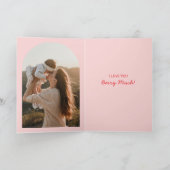 Hand Drawn Pink Strawberry Best Mom Mother's Day シーズンカード (内部)