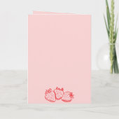 Hand Drawn Pink Strawberry Best Mom Mother's Day シーズンカード (裏面)