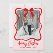 Hand Drawn Pink Whimsical Christmas シーズンカード (正面)