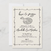 Hand Drawn Pizza Wedding Rehearsal Dinner 招待状 (正面)
