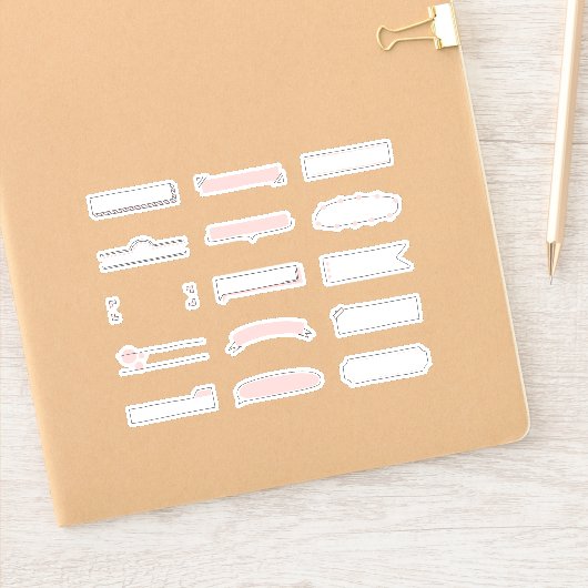 Hand Drawn Planner Frame Stickers シール (ノートブック)