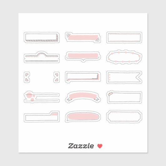 Hand Drawn Planner Frame Stickers シール (シート)