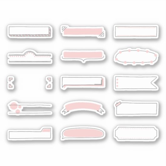 Hand Drawn Planner Frame Stickers シール (正面)