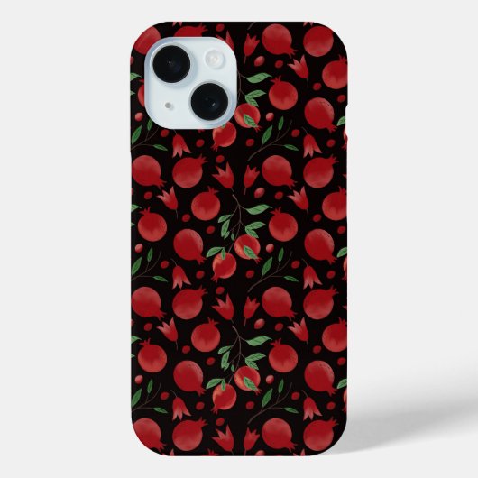 Hand-drawn Pomegranate Fruits Seamless Pattern Case-Mate iPhoneケース (裏面)