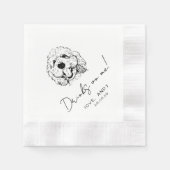 Hand Drawn Poodle Drinks on me Cocktail 縁ありカクテルナプキン (正面)