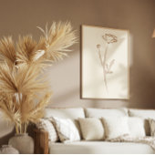 Hand Drawn Poppy Wall Art Flower Print Minimalist ポスター