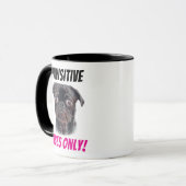 Hand Drawn Pug Mug - Pawsitive Vibes Only! マグカップ (正面左)