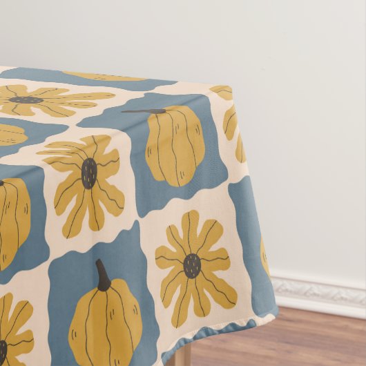 Hand Drawn Pumpkin Check Print Table Cloth テーブルクロス (インサイチュ)