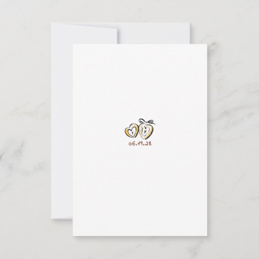 Hand Drawn Quirky Funky Fall Wedding RSVP Card (裏面)