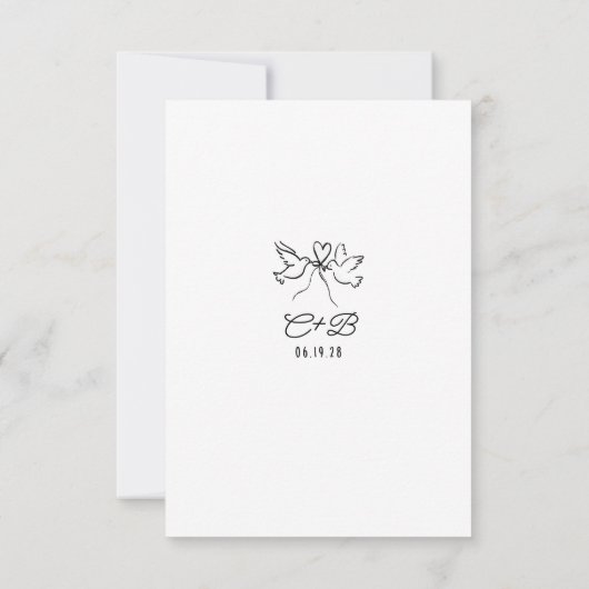 Hand Drawn Quirky Funky Wedding RSVP Card (裏面)