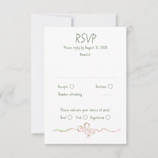 Hand Drawn Quirky Funky Wedding RSVP Card (正面)