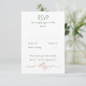 Hand Drawn Quirky Funky Wedding RSVP Card (スタンド正面)
