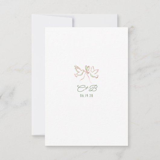 Hand Drawn Quirky Funky Wedding RSVP Card (裏面)