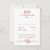 Hand Drawn Quirky Funky Wedding RSVP Card (正面)