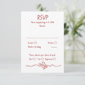 Hand Drawn Quirky Funky Wedding RSVP Card (スタンド正面)