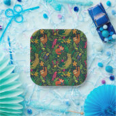 Hand Drawn Rainforest Animals Paper Plates ペーパープレート (パーティー)