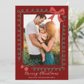 Hand Drawn Red and Green Merry シーズンカード