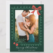 Hand Drawn Red and Green Merry シーズンカード