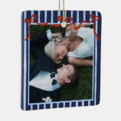 Hand Drawn Red Bows Merry Married   セラミックオーナメント (右)