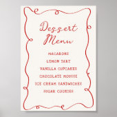 Hand Drawn Red Frame Dessert Menu ポスター (正面)