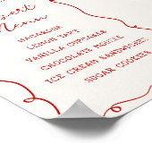 Hand Drawn Red Frame Dessert Menu ポスター (角)