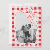 Hand Drawn Red & Pink Family Photo Christmas Card シーズンカード (正面)