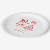 Hand Drawn Red Pink Scribble Birthday Party ペーパープレート (アングル)