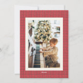 Hand Drawn Red Plaid Modern Family Christmas Photo シーズンカード (裏面)