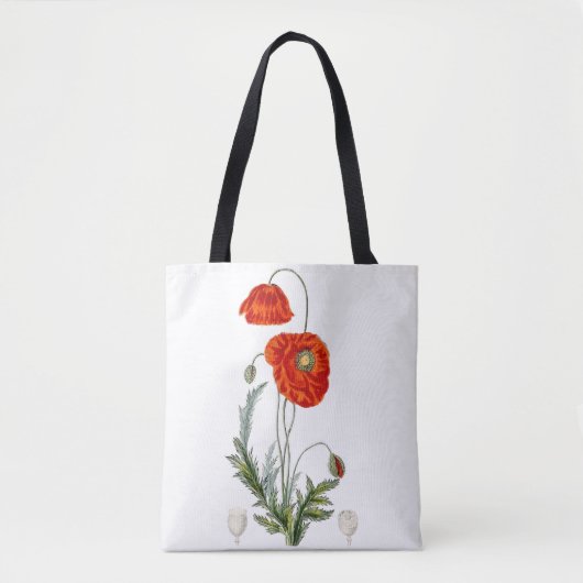  Hand drawn red poppy illustration poppy  トートバッグ (正面)