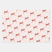 Hand Drawn Red Ribbon Bow ラッピングペーパーシート (正面2)