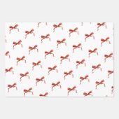 Hand Drawn Red Ribbon Bow ラッピングペーパーシート (正面)