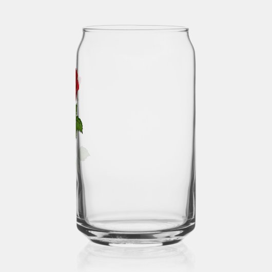Hand-Drawn Red Rose Can Glass ガラス缶 (左)