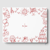 Hand Drawn Red Whimsical Wedding ゲストブック (裏面)