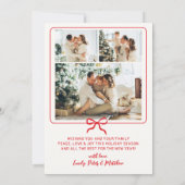 Hand-Drawn Red White Doodle Photo Merry Christmas シーズンカード (裏面)