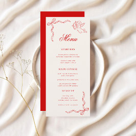 Hand Drawn Retro Cupid Red Cherub Vintage Wedding メニュー