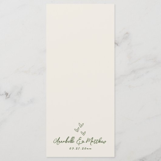 Hand Drawn Retro Wedding メニュー (裏面)