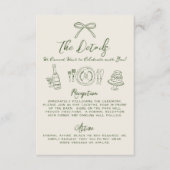 Hand Drawn Retro Wedding Details エンクロージャーカード (正面)