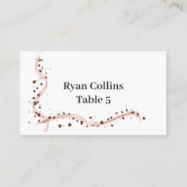 Hand Drawn Ribbon and flower Place Cards プレイスカード