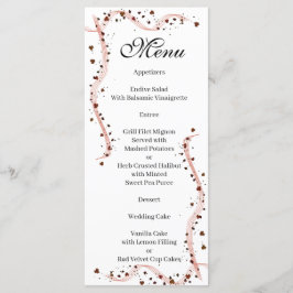 Hand Drawn Ribbon and flowers Menu メニュー