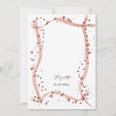 Hand drawn Ribbon and flowers Wedding Invitation 招待状 (裏面)