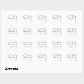 Hand drawn ribbon and flowers Wedding Stickers ラウンドシール (シート)