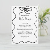 hand drawn ribbon baby shower. 招待状 (スタンド正面)