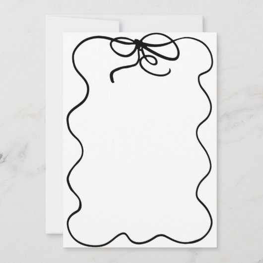 hand drawn ribbon baby shower. 招待状 (裏面)