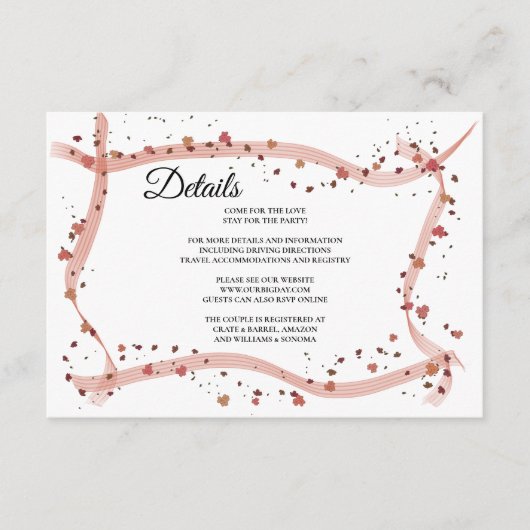 Hand Drawn Ribbon Enclosure Card Details エンクロージャーカード (正面)