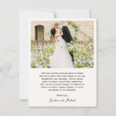 Hand Drawn Rings Doodle Modern Wedding サンキューカード (裏面)