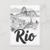 Hand drawn Rio de Janeiro Brazil Scene Landmark ポストカード (正面)