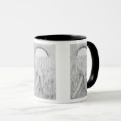 Hand-drawn road and evergreens with moon Mug マグカップ (正面右)