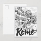 Hand drawn Rome Italy Scene Landmark ポストカード (正面/裏面)