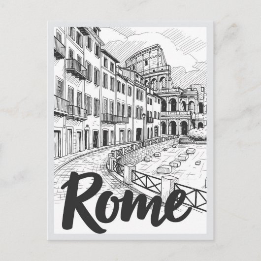 Hand drawn Rome Italy Scene Landmark ポストカード (正面)